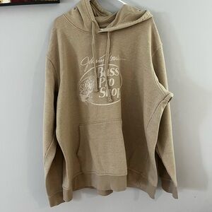 Bass Pro Shops Beige Graphic Hoodie with White Logo